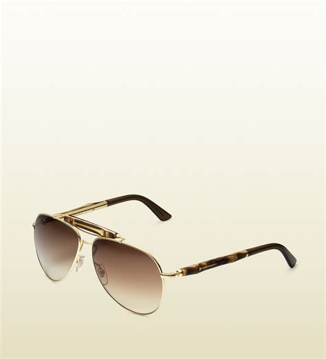 gucci brown bamboo sunglasses|Gucci bamboo sunglasses metal.